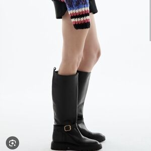 Zara Lug Sole Knee High Boots